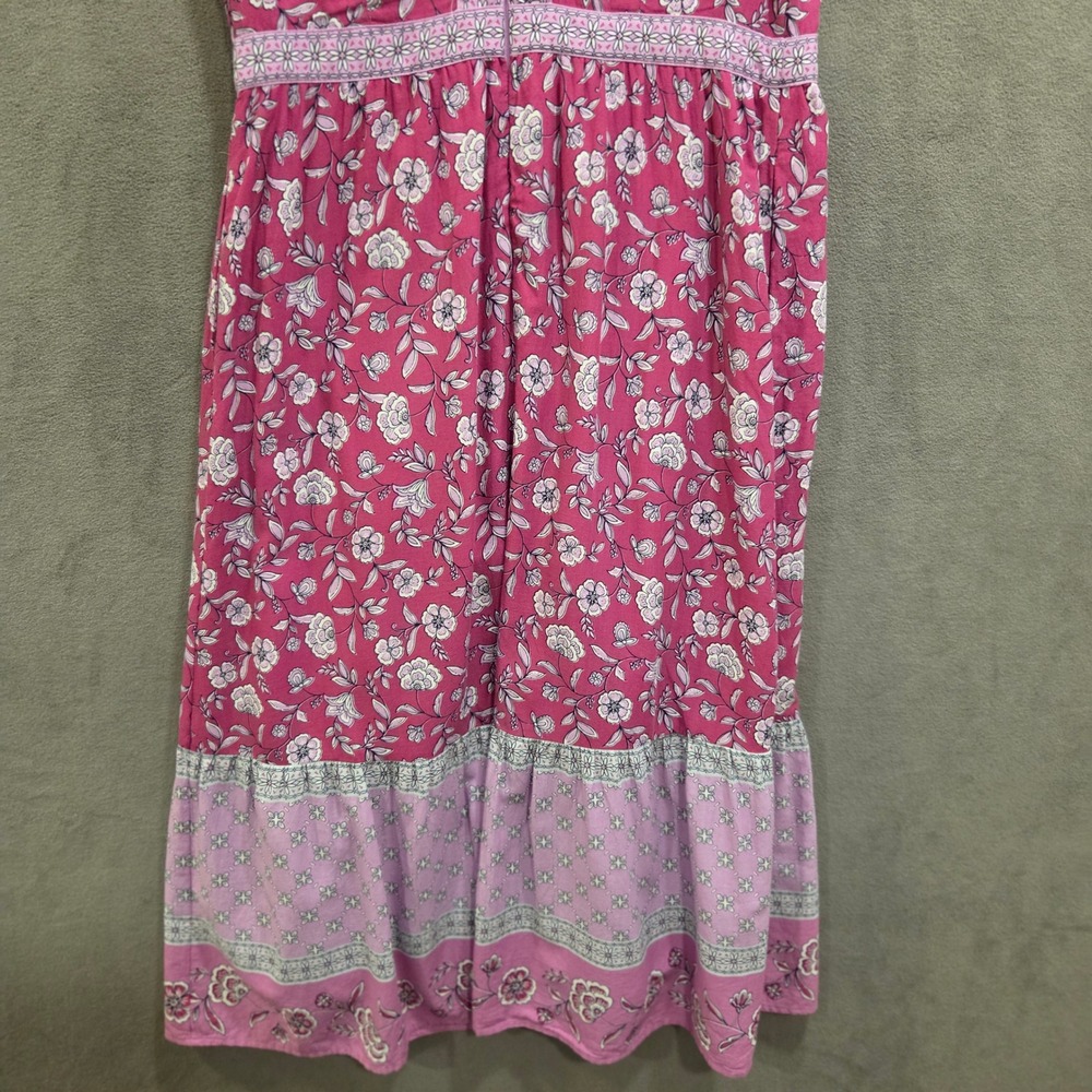 LOFT Floral Tiered Midi Dress Women's Size 10 Pockets Lined Cottage Boho Casual - Picture 6 of 12
